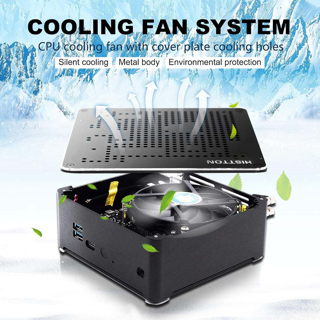HISTTON NUC Mini PC Windows 11 Pro Intel Core i9-9880H Prozessor 64GB RAM 1TB M.2 SSD, Unterstützt S