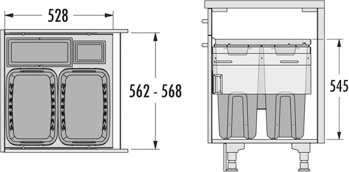 Hailo Laundry Carrier Slide Wäsche Sammler 60 er Unterschrank Auszug Wäschekorb