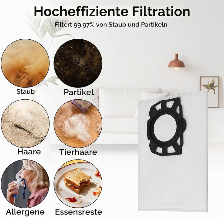 10 Stück Staubbeutel für Staubsauger 10 Stück Wd2 Staubbeutel, 10 St&amp;