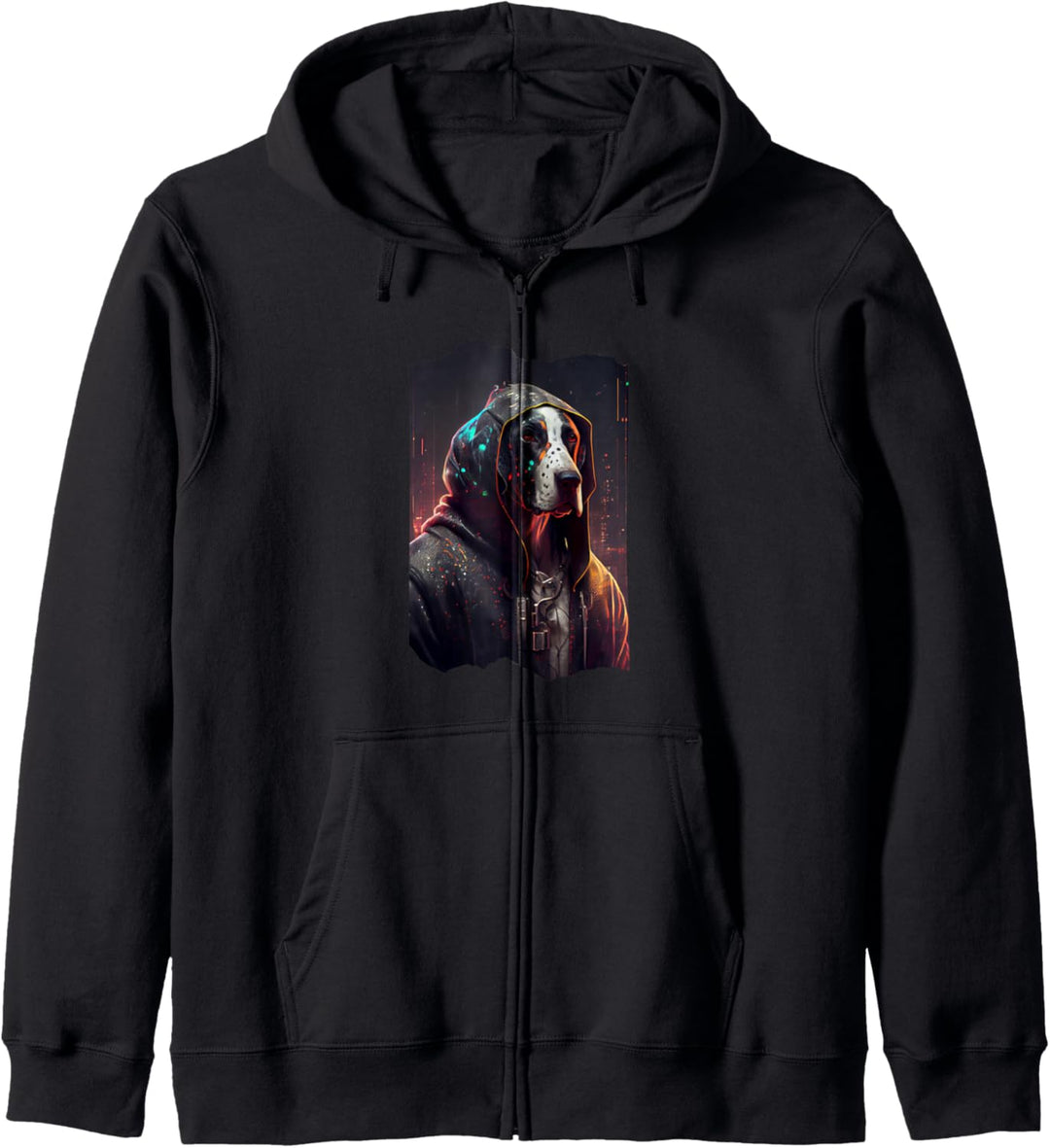 Englisches Pointer Cyberpunk-Kunstwerk Kapuzenjacke