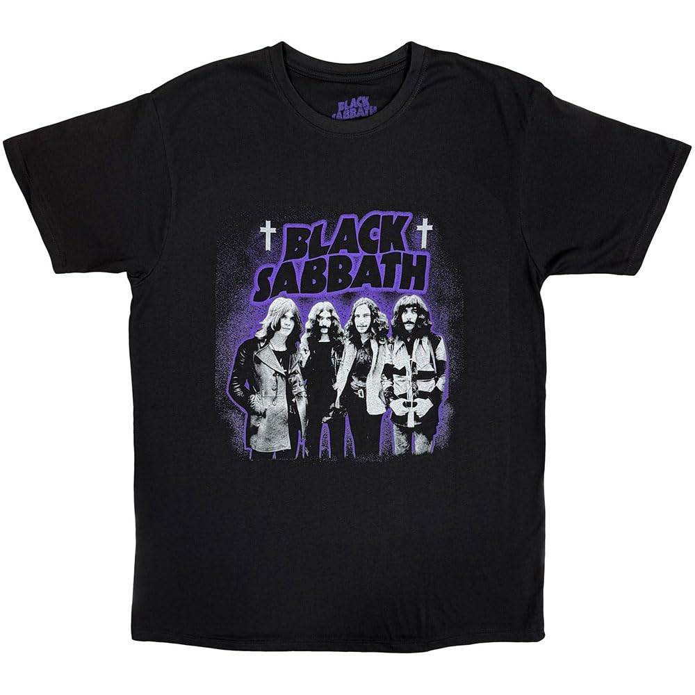 Black Sabbath T Shirt Masters of Reality Group Band Logo offiziell Unisex, Schwarz