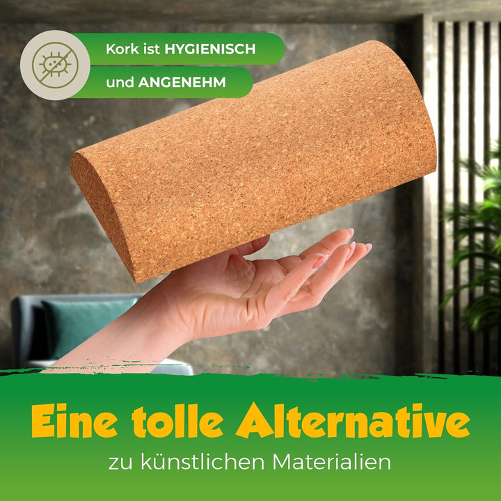 Halbe Balanceboard-Rolle aus Kork | halbe Kork-Rolle | Rolle für Gleichgewichtsbretter | 30x15x7,5cm