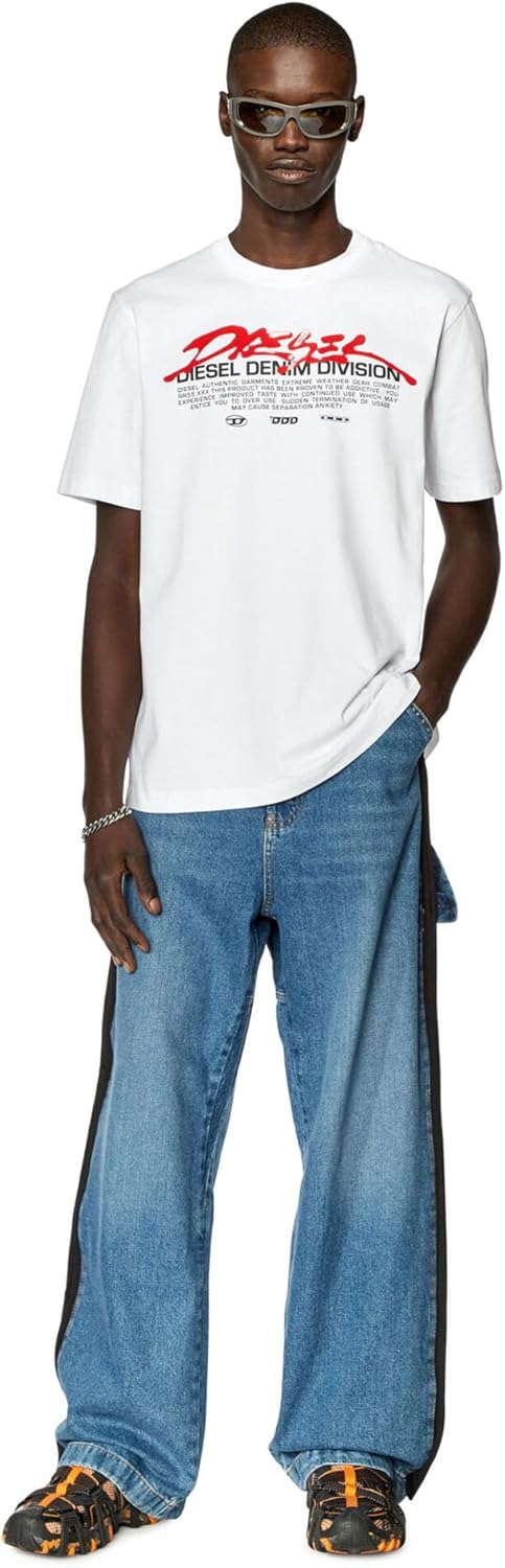 Diesel Herren T-Shirt XL 100-0 Catm, XL 100-0 Catm