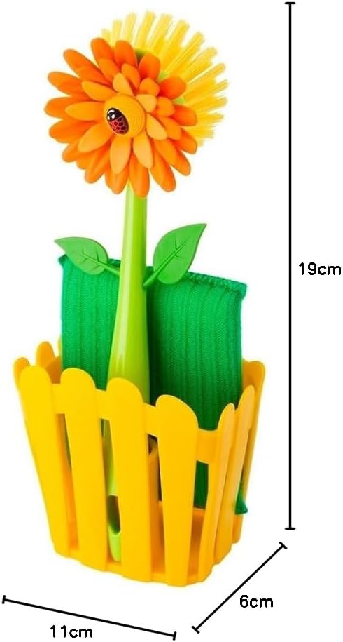 VIGAR Flower Power Spülset, bunt Orange/Gelb/Grün, Orange/Gelb/Grün
