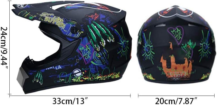 Bonbela Helm Professioneller Motocross Helm Kinder Erwachsene Motocross Dirt Bike Offroad Motorradhe