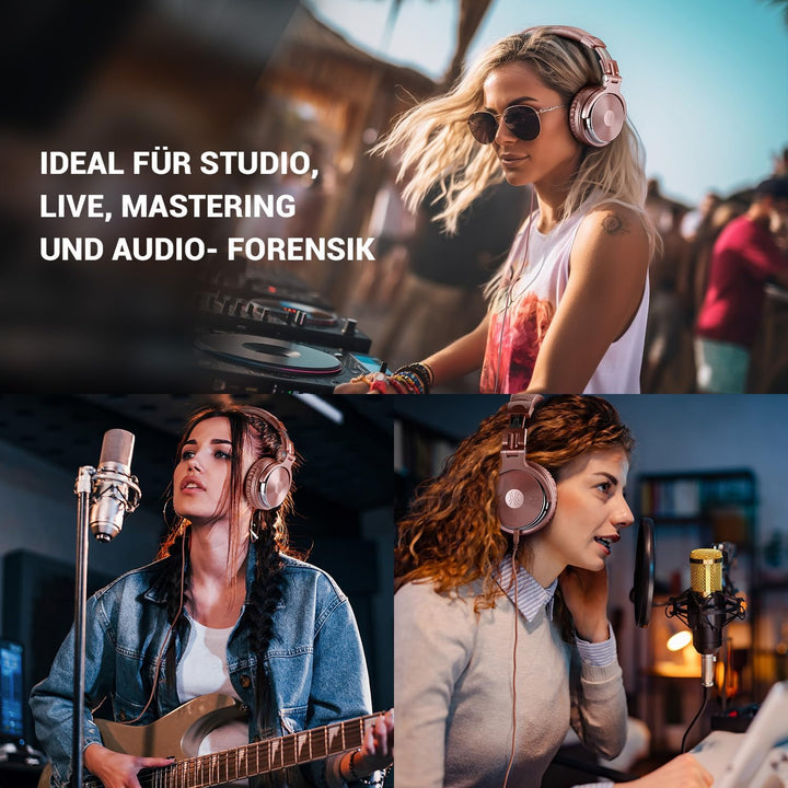 Oneodio Over Ear Kopfhörer Mit Kabel Geschlossene Studiokopfhörer Mit Share Port Mikrofon Adapter-Fr