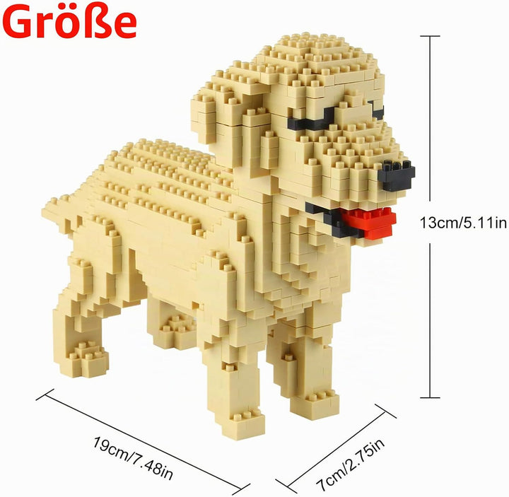 Larcele Mikro Hund Bausteine Spielzeug Bricks Haustier Bauen Bauklötze,950 Stücke KLJM-02 (Golden Re