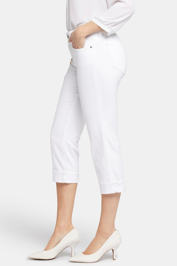 NYDJ Damen Marilyn Crop with Cuff Jeans, Optic White