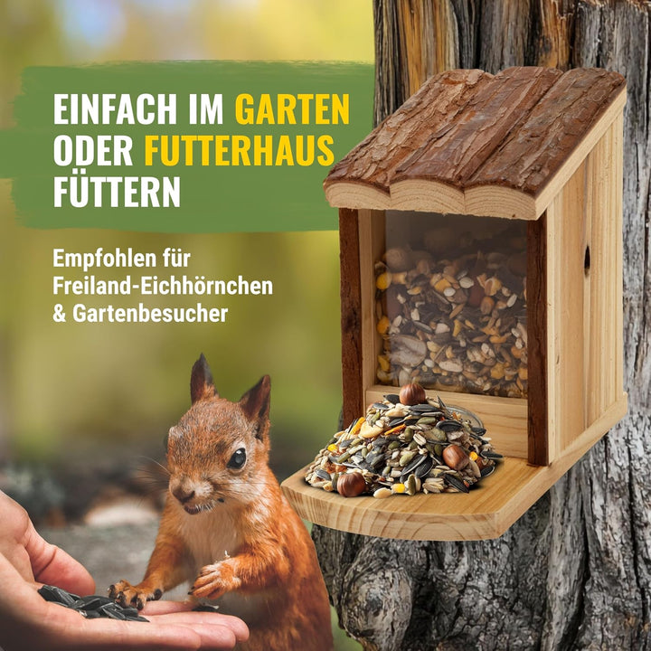 Natuverra Eichhörnchen-Menü 2 kg Premium-Mix aus Saaten, Getreide, Nüssen, Früchten & Gemüse, Protei