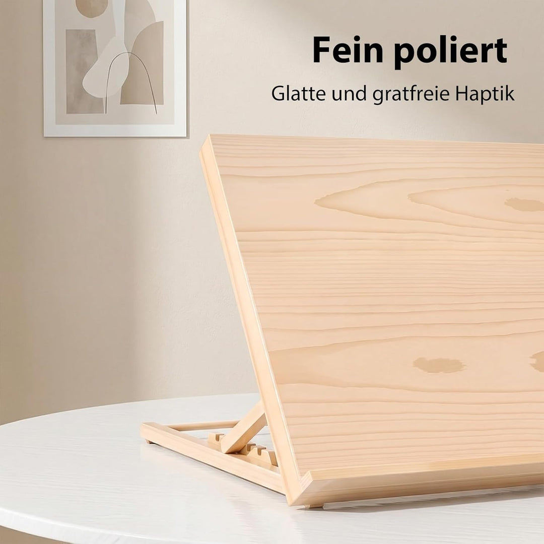 Zeichenbrett Staffelei, A2 Tischstaffelei Workstation 65x51cm aus Buchenholz, 5 Verschiedene Winkel,