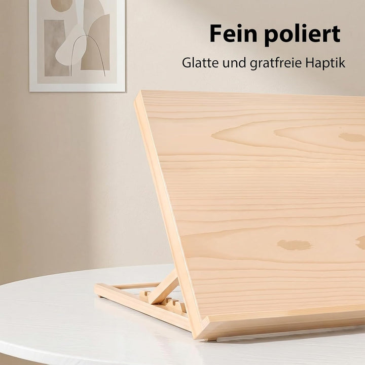 Zeichenbrett Staffelei, A2 Tischstaffelei Workstation 65x51cm aus Buchenholz, 5 Verschiedene Winkel,