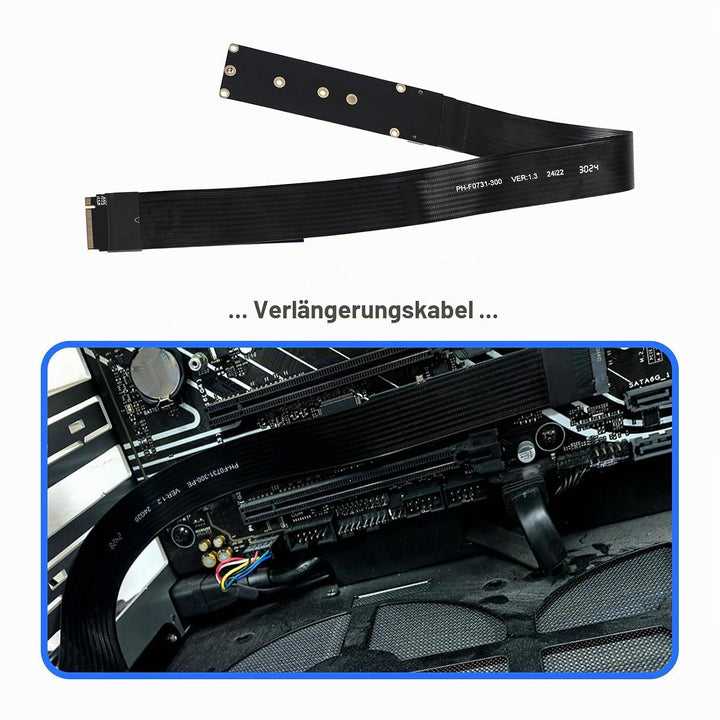 NGFF M-Key NVME Stecker auf Buchse Stecker PCI-E 4.0 Verlängerungskabel für Motherboard SSD 2230 224