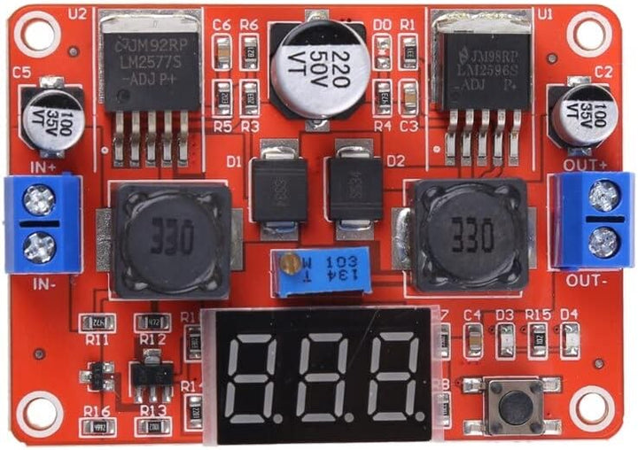 TECNOIOT 5 stücke Digitalanzeige DC-DC Step Up Down Buck Boost Konverter LM2577S LM2596S