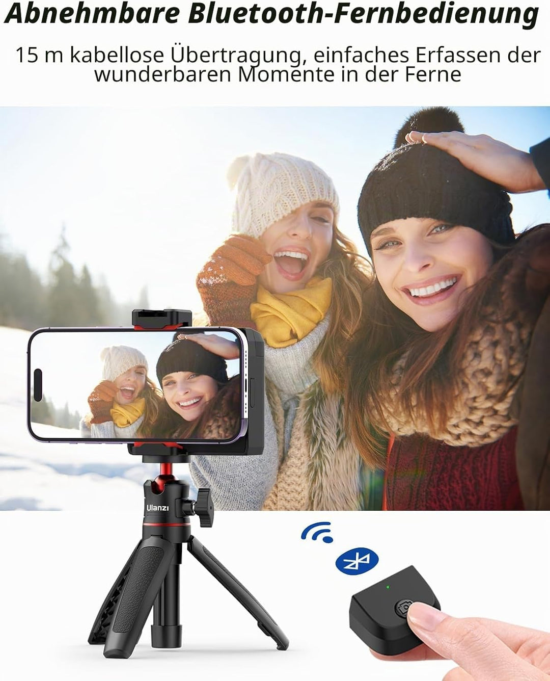 Smartphone Handle Grip, ULANZI CG02 Smartphone Capgrip mit Aufhelllicht, 3 Stufen Einstellbar, Smart