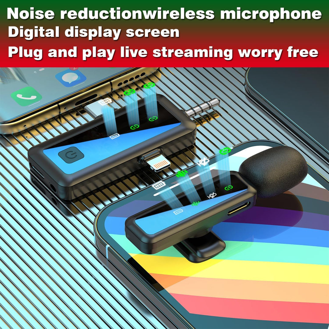3-in-1-Lavaliermikrofon, kabelloses Mikrofon für iPhone, Android, iPad, für Videoaufnahmen, Streamin