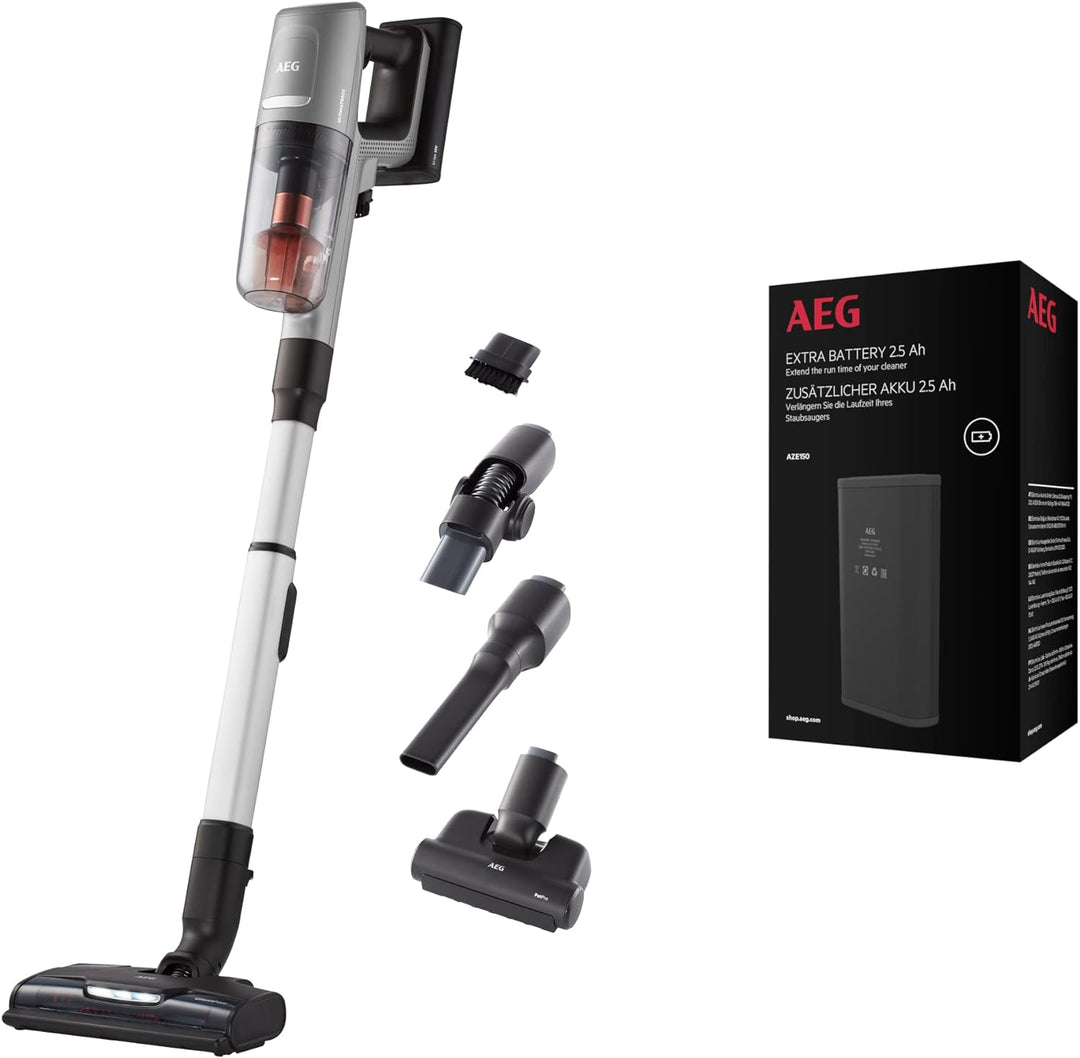 AEG Animal 8000 Akku-Staubsauger + AZE150 Ersatz-Akku/Automatik / 5-stufige Filtration/Digitale Anze