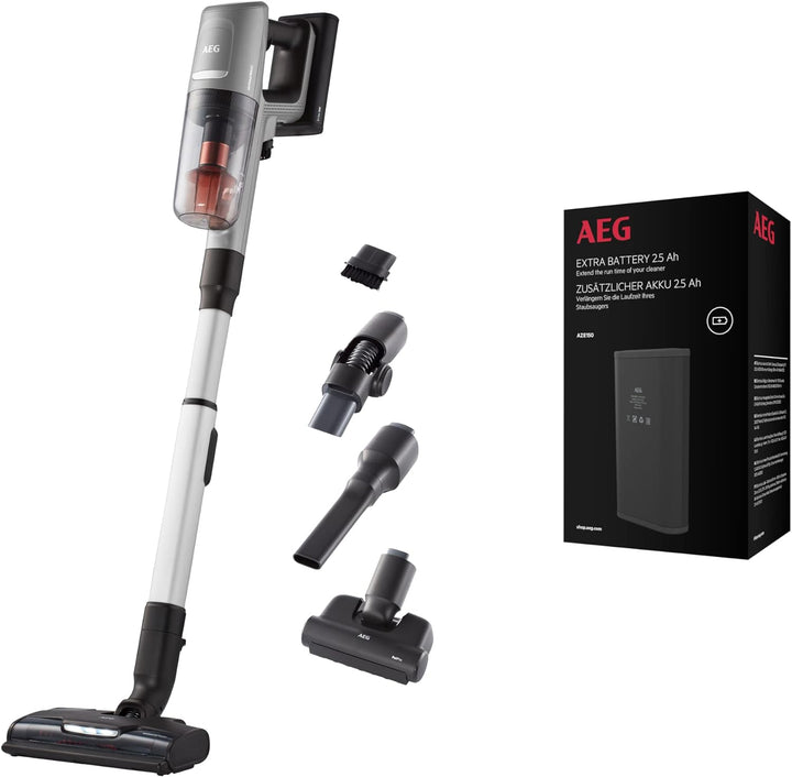 AEG Animal 8000 Akku-Staubsauger + AZE150 Ersatz-Akku/Automatik / 5-stufige Filtration/Digitale Anze