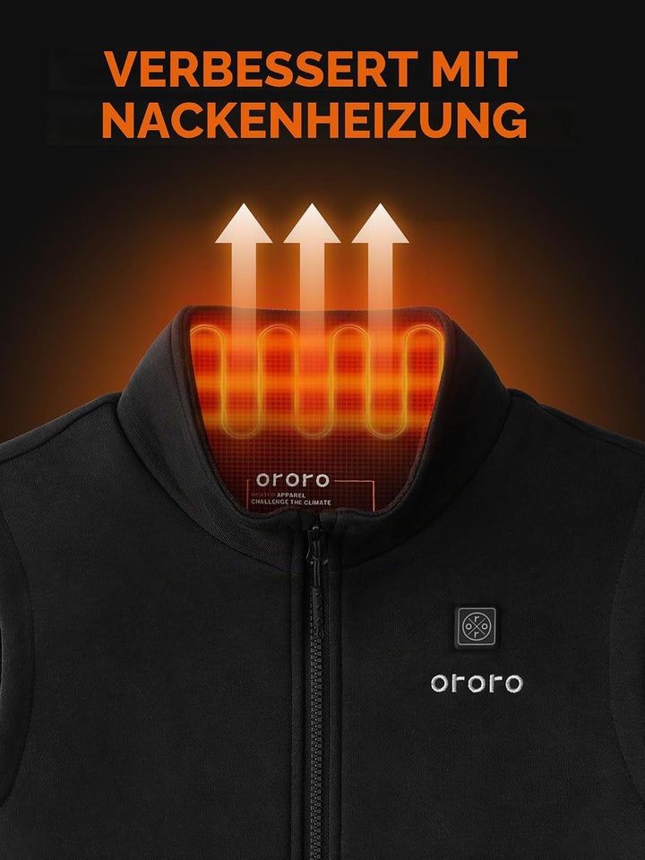 ORORO Beheizbare FleeceWeste Damen Beheizte Weste mit Akku HeizWeste XS Neutral Schwarz, XS Neutral
