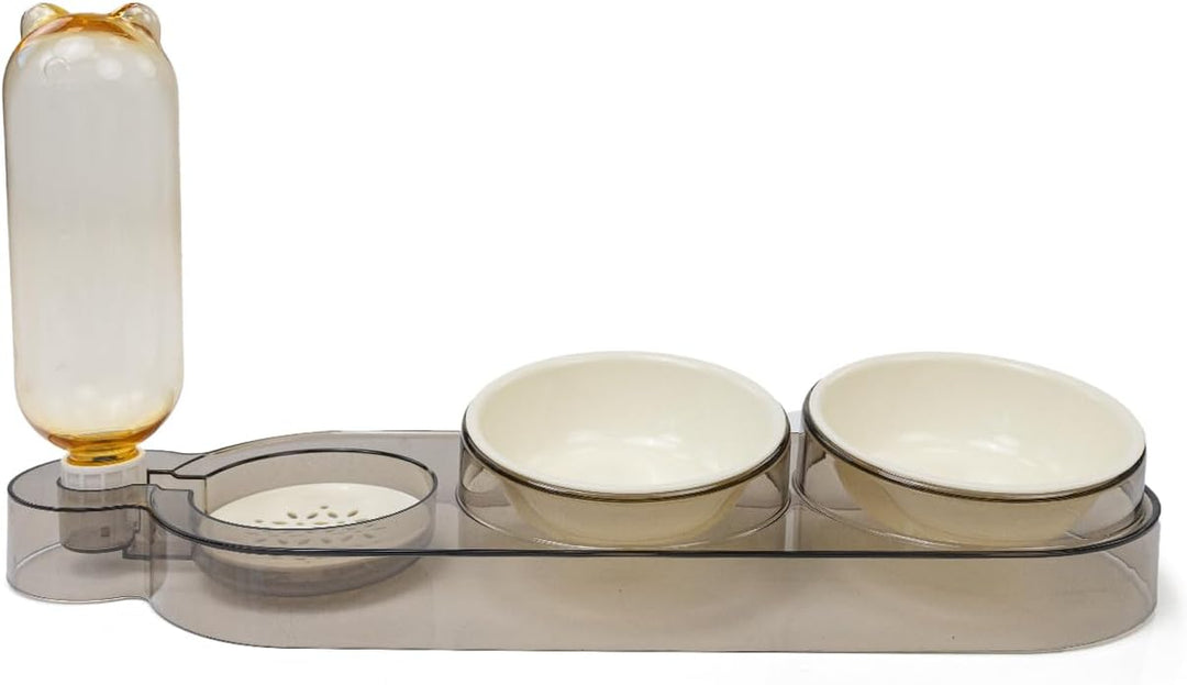 CATOBEL | Katzen Futternapf Dinner Station, Futterbar mit 2 Näpfen und Wasserspender für Katzen und