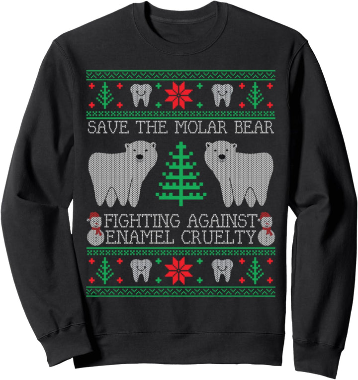 Save The Molar Bear Dental Dentist Ugly Christmas Sweaters Sweatshirt