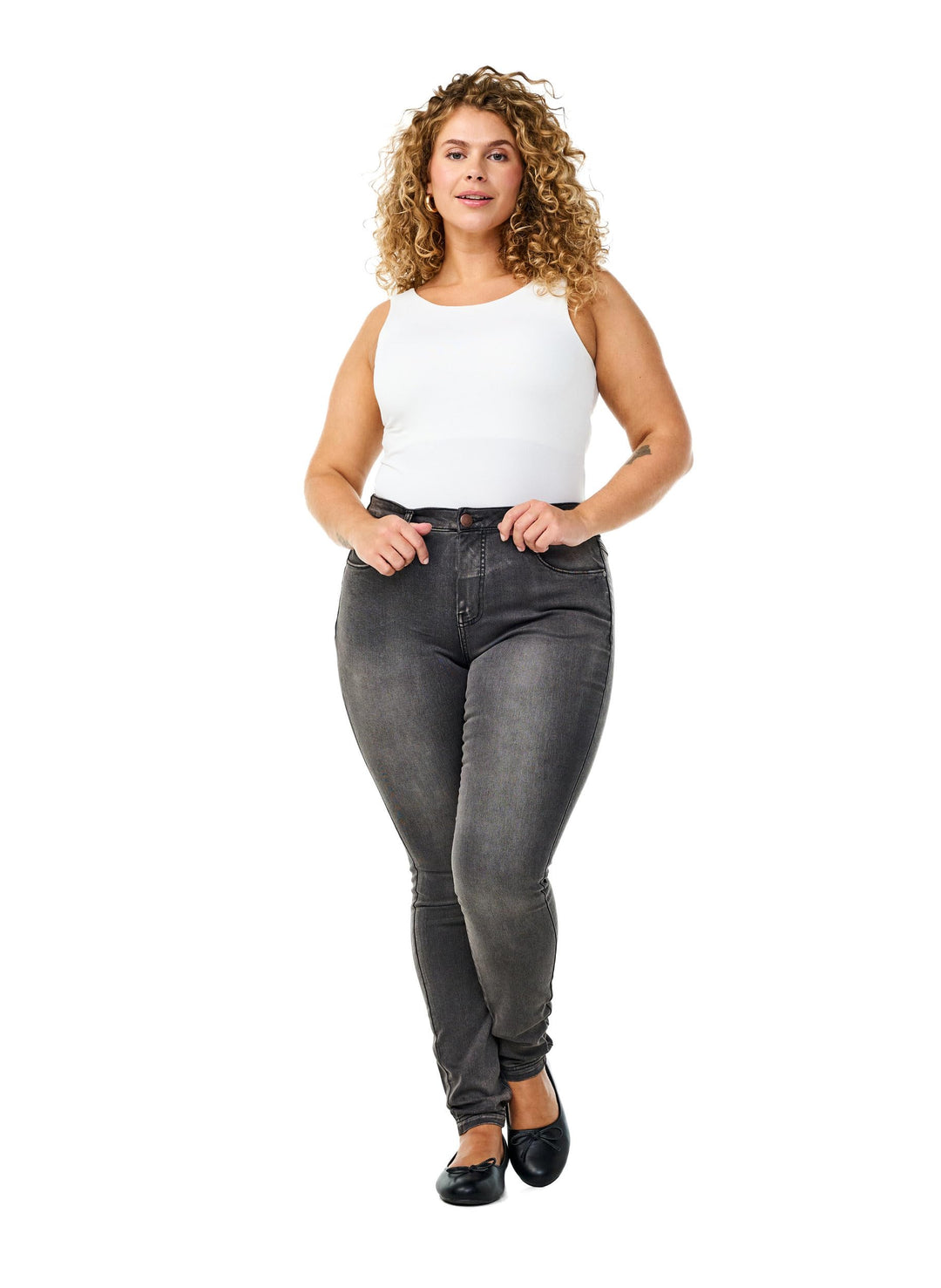 Zizzi Amy Jeans Damen Grosse Grössen - Skinny High Waist Jeans mit Stretch - Super Slim Fit - Plus S