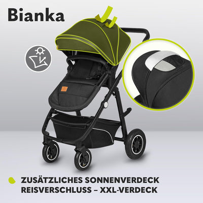 LIONELO BIANKA Kinderwagen 3 in 1 bis 22 kg Babywanne Autositz, Zusammenlegbar, Reise-System, Einste