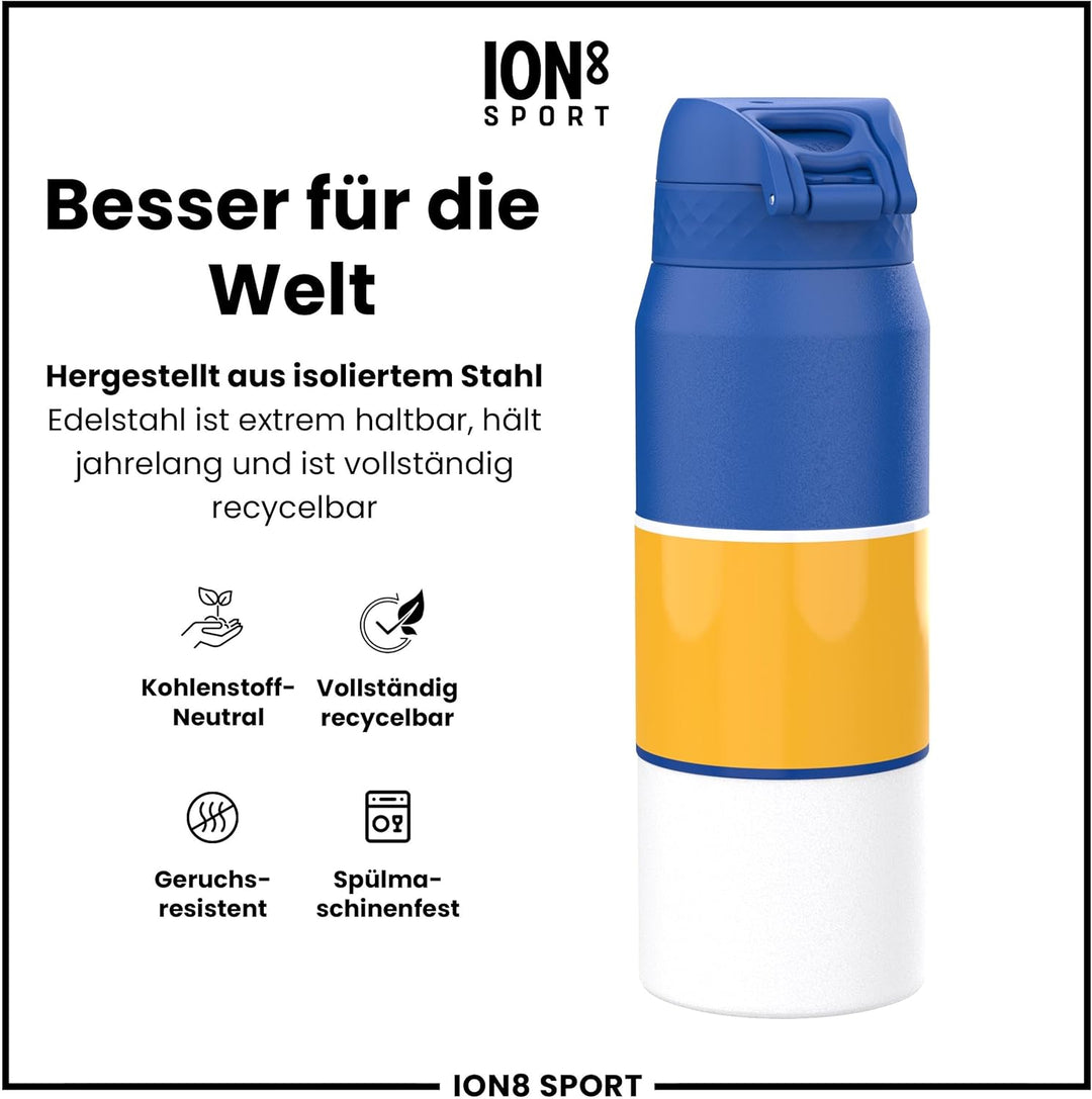NBA Golden State Warriors Trinkflasche Mit Herausnehmbarem Strohhalm, 750ml/24oz, Auslaufsichere Iso
