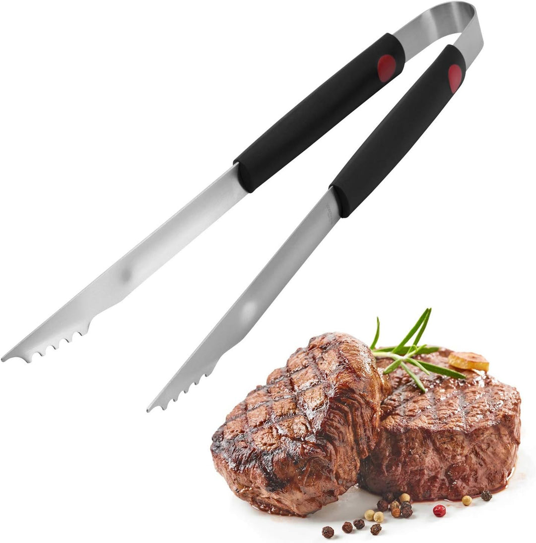 Westmark Grill-/Bratenzange, Länge: 40 cm, Rostfreier Edelstahl/Kunststoff, Farbe: Silber/Schwarz/Ro