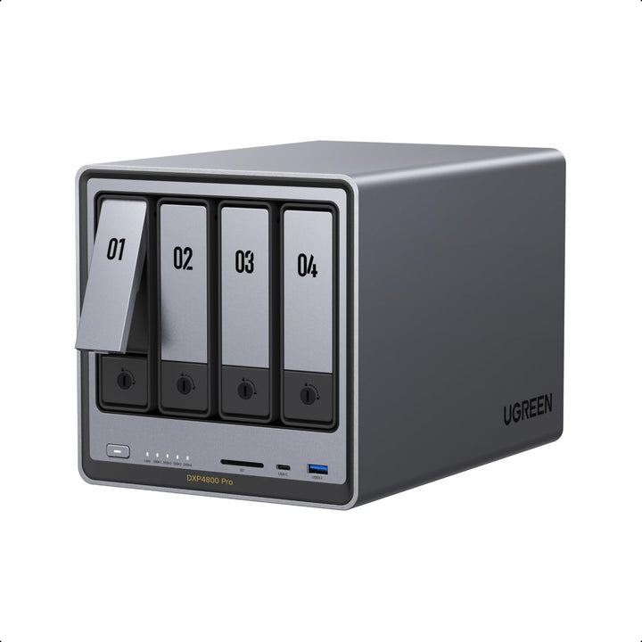 UGREEN NASync DXP4800 Pro 4-Bay Desktop NAS, Intel i3-1315U 6-Core CPU, 8GB DDR5 RAM bis zu 96GB, 12