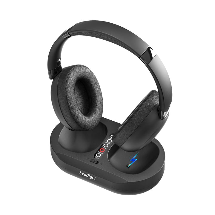 Drahtlose TV-Kopfhörer für Senioren, TV-Kopfhörer Kabellos mit Ladestation für Sender, Bequeme Over-