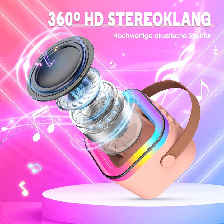 Karaoke Maschine Kinder, Geschenk für Mädchen 3-12 Jahre, Karaoke Kinder Spielzeug ab 3-12 Jahre Mäd