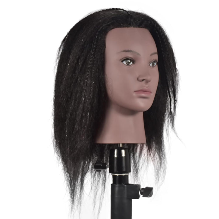 RUISIMEI Ausbildung Kopf 100% echtes Haar Kosmetologie Schaufensterpuppe Kopf Manikin Puppe Kopf (Cl