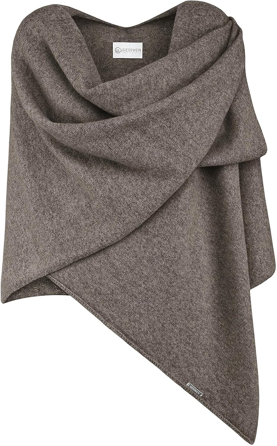 GIESSWEIN Merino Lambswool Cape - Eleganter Feinstrick Überwurf aus Lammwolle, Merinowolle Cape für