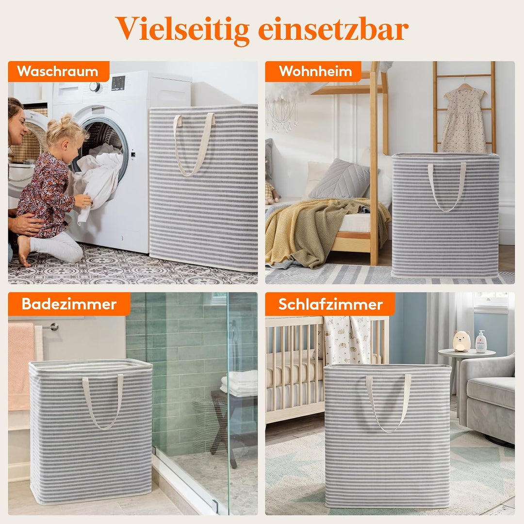 Lifewit 100L Wäschekorb Gross Wäschesammler Faltbar Wäschebox Wasserdicht Wäschesortierer Aufbewahru