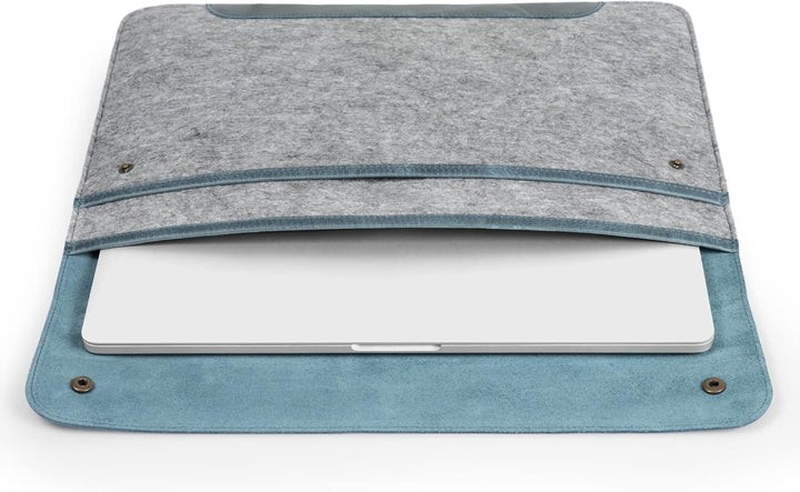MegaGear MacBook-Tasche aus echtem Leder und Fleece, Laptop-Hülle für MacBook Pro und MacBook Air Hü