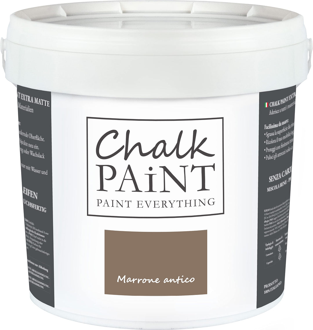 Chalk Paint Everything® Marrone Antico Kreidefarbe Wasserbasis für Alle Oberflächen einfach zu verar