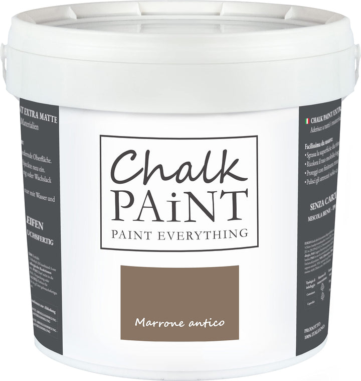 Chalk Paint Everything® Marrone Antico Kreidefarbe Wasserbasis für Alle Oberflächen einfach zu verar