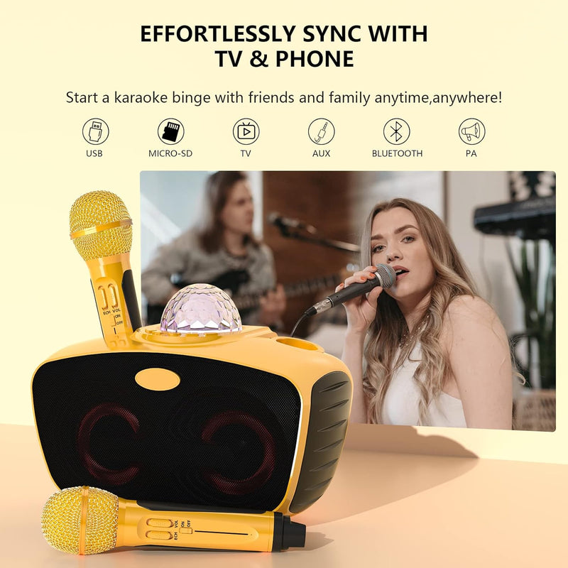 Karaoke-Maschine für Erwachsene und Kinder,Graffiti Art Tragbare Bluetooth-Lautsprecher,kabellose Si