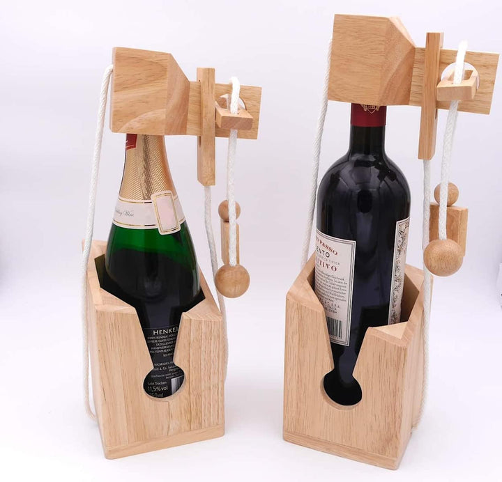 ROMBOL Flaschentresor - Edles Denkspiel aus Holz für grosse Flaschen, Modell:2, 2