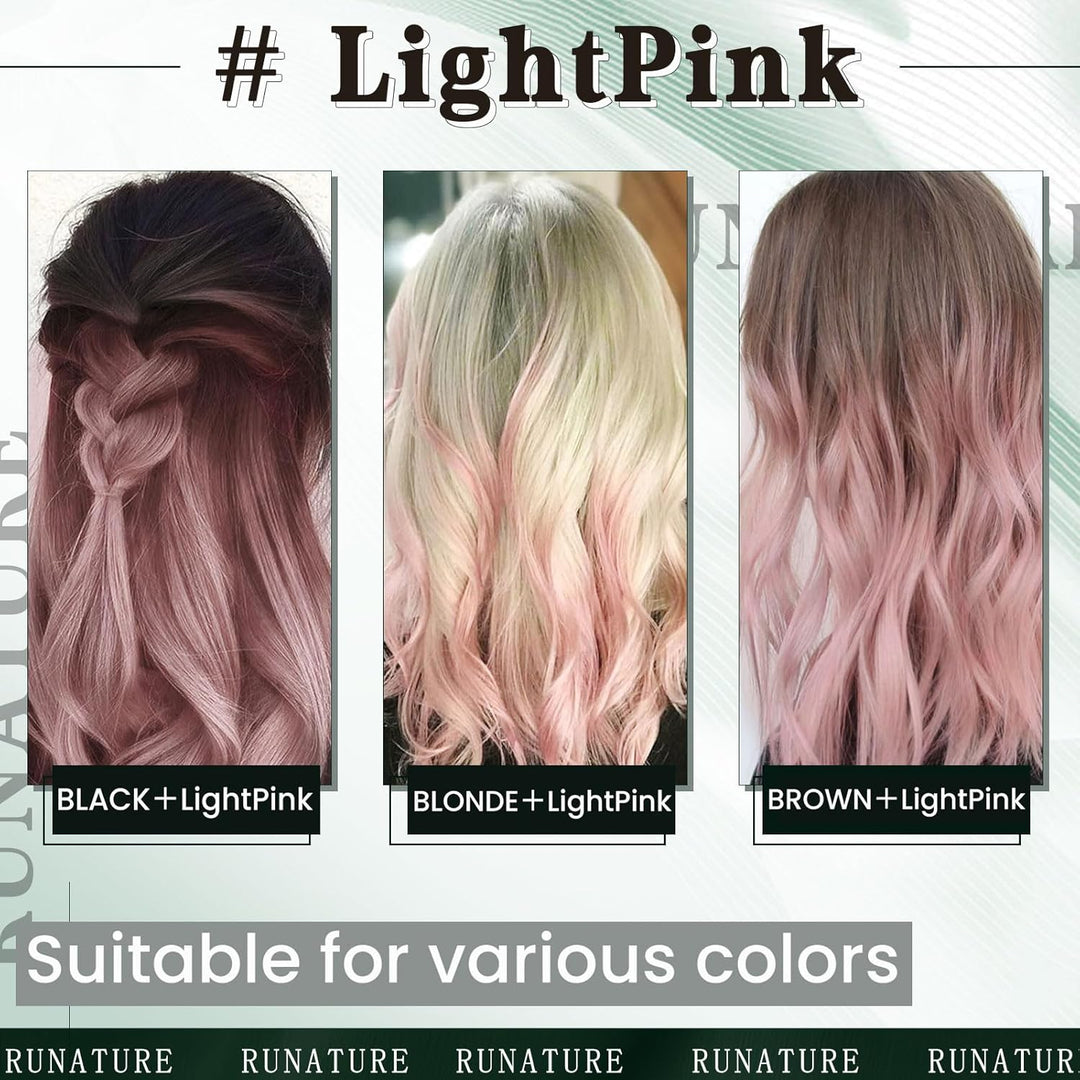 RUNATURE Bonding Extensions Echthaar Pink 35cm Remy Rosa Haarverlängerungen Keratin Extensions Echth