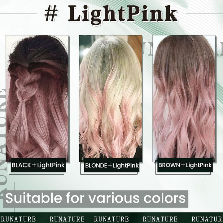 RUNATURE Bonding Extensions Echthaar Pink 35cm Remy Rosa Haarverlängerungen Keratin Extensions Echth