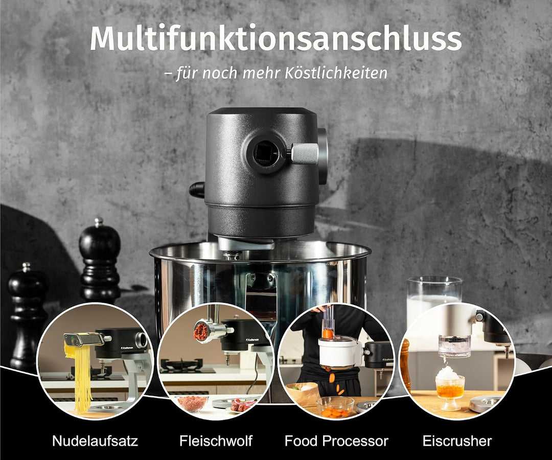 5L Vollmetall-Küchenmaschine,Pizzateig Knetmaschine,Teigmaschine mit leisem Kupfer-DC-Motor, 4 Edels