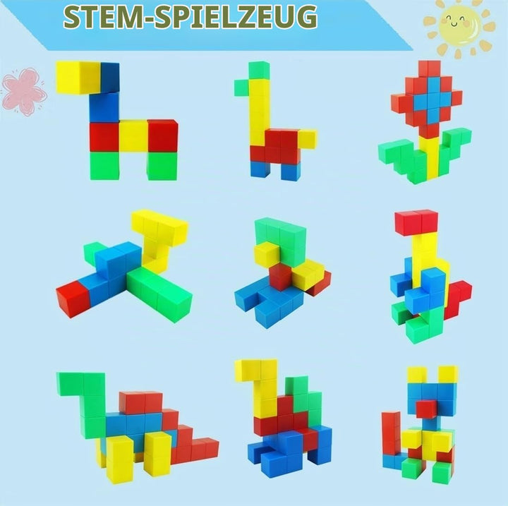 Magnetische Bausteine, 1,30 Zoll Grosse Magnetische Stapelwürfel für Kinder,sensorische Montessori S
