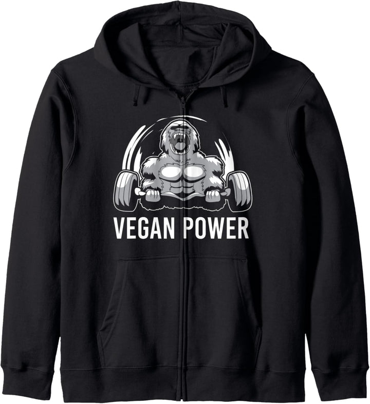 Vegan Power Gorilla Bodybuilder Fitness Workout & Gym Kapuzenjacke