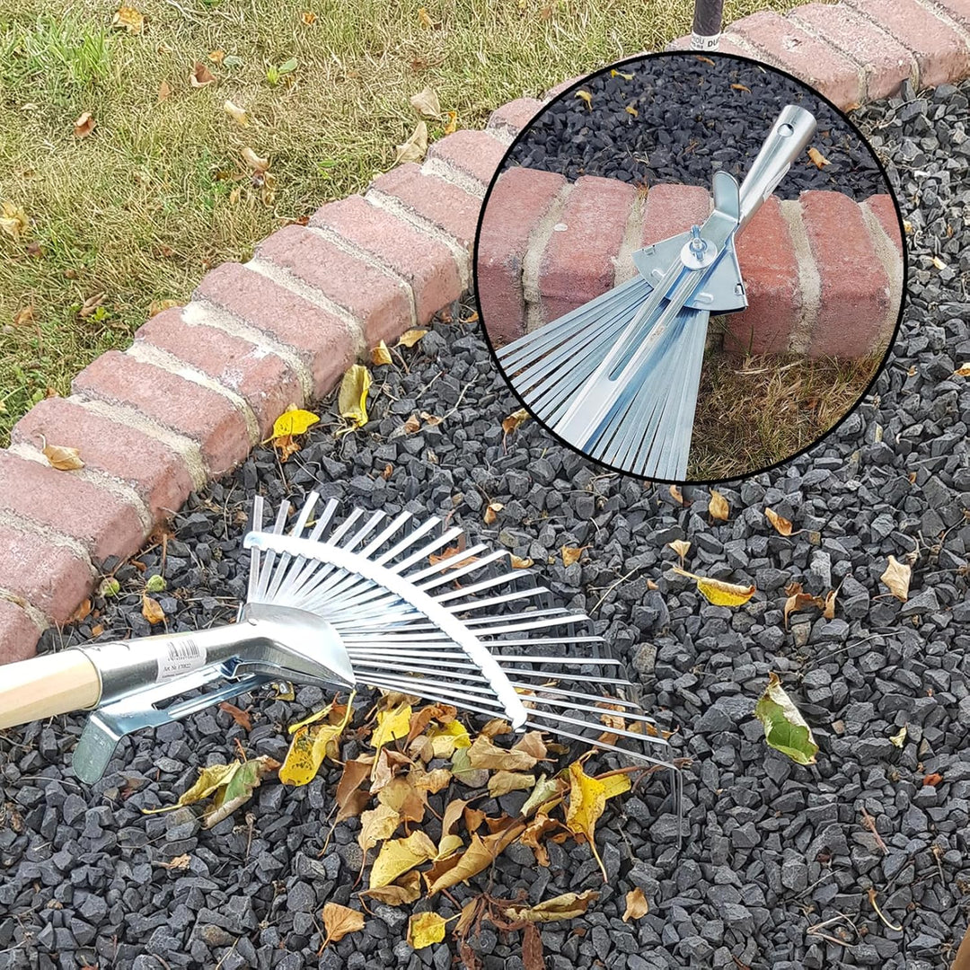 Garten Gerät Harke Rasen Boden Erde Rechen Metall Zinken Gartenrechen mit und ohne Holz Stiel (Reche