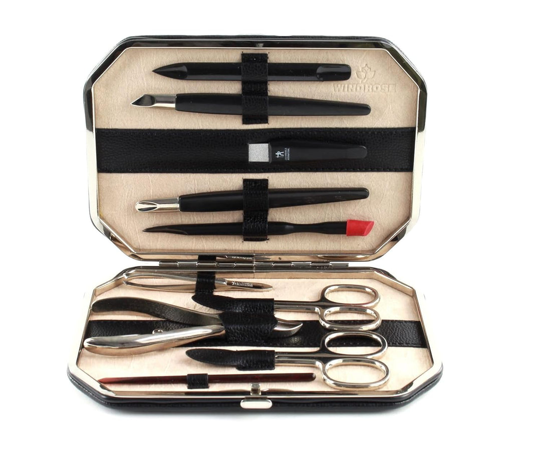 Windrose Beluga Bügel Manicureetui 17 cm schwarz, Schwarz