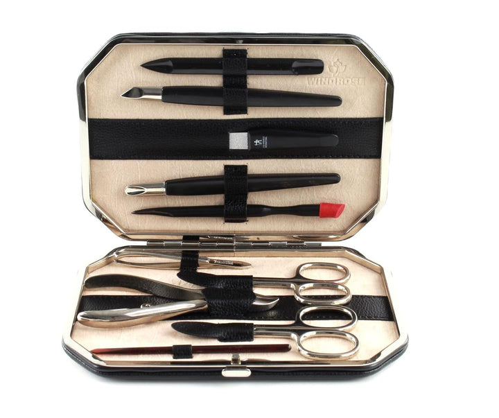 Windrose Beluga Bügel Manicureetui 17 cm schwarz, Schwarz