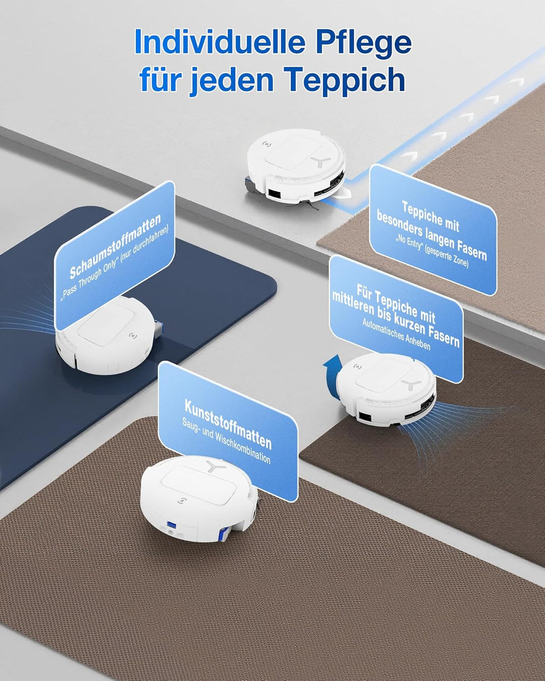 ECOVACS DEEBOT T80 OMNI Saugroboter mit Wischfunktion, 18.000 Pa, OZMO ROLLER Wischwalze mit kontinu