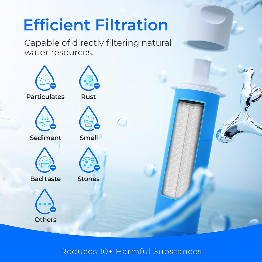Waterdrop Wasserfilter Outdoor, Wasserfiltersystem Survival. 2 Packung 2 Strohhalme, 2 Strohhalme
