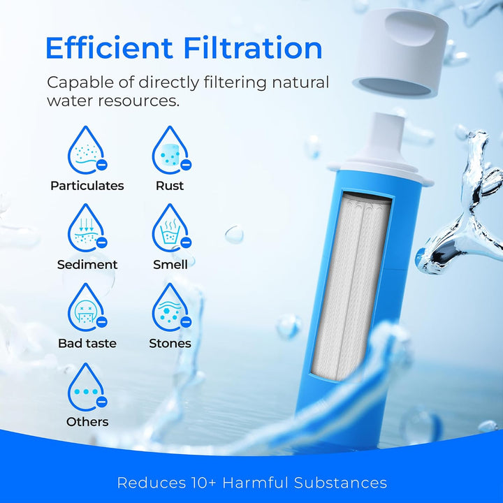 Waterdrop Wasserfilter Outdoor, Wasserfiltersystem Survival. 2 Packung 2 Strohhalme, 2 Strohhalme